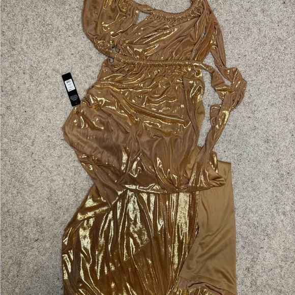 Fashion Nova Gold Backless Dress - Picture 5 of 10